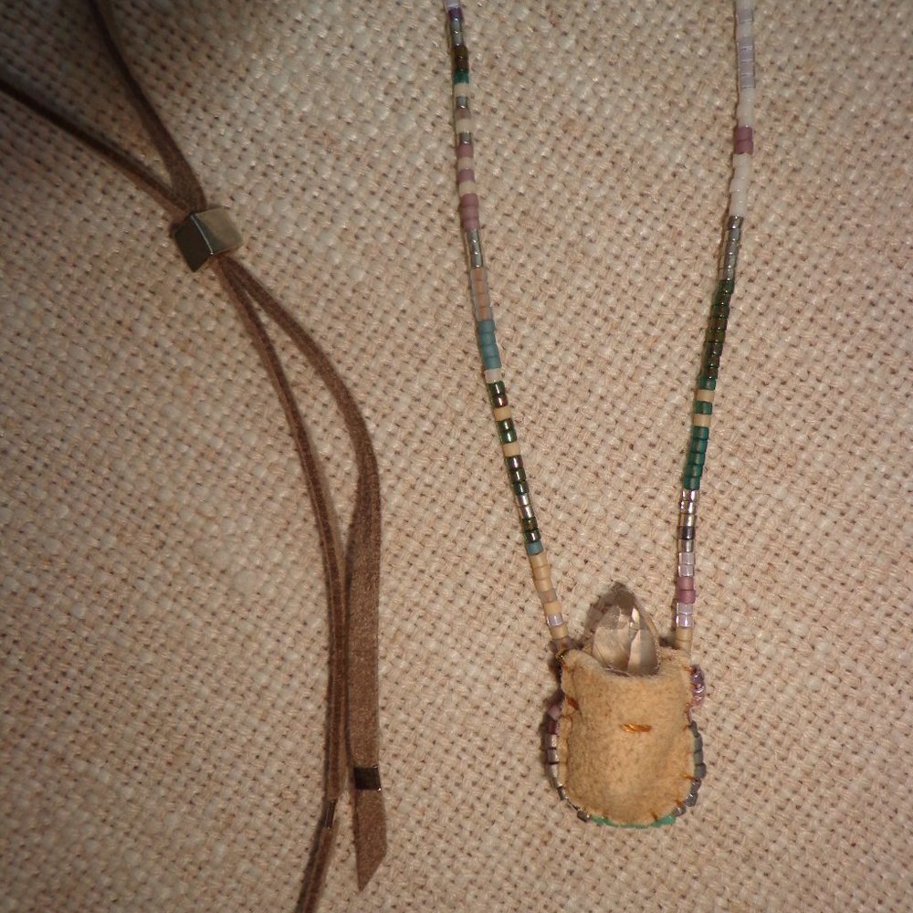 NEW Julie Rofman X KiKi Love Pendant Necklace Mini Quartz Leather